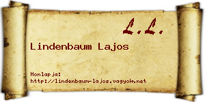 Lindenbaum Lajos névjegykártya